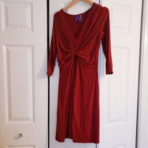 Seraphine Claret Red Knot Front Maternity Dress